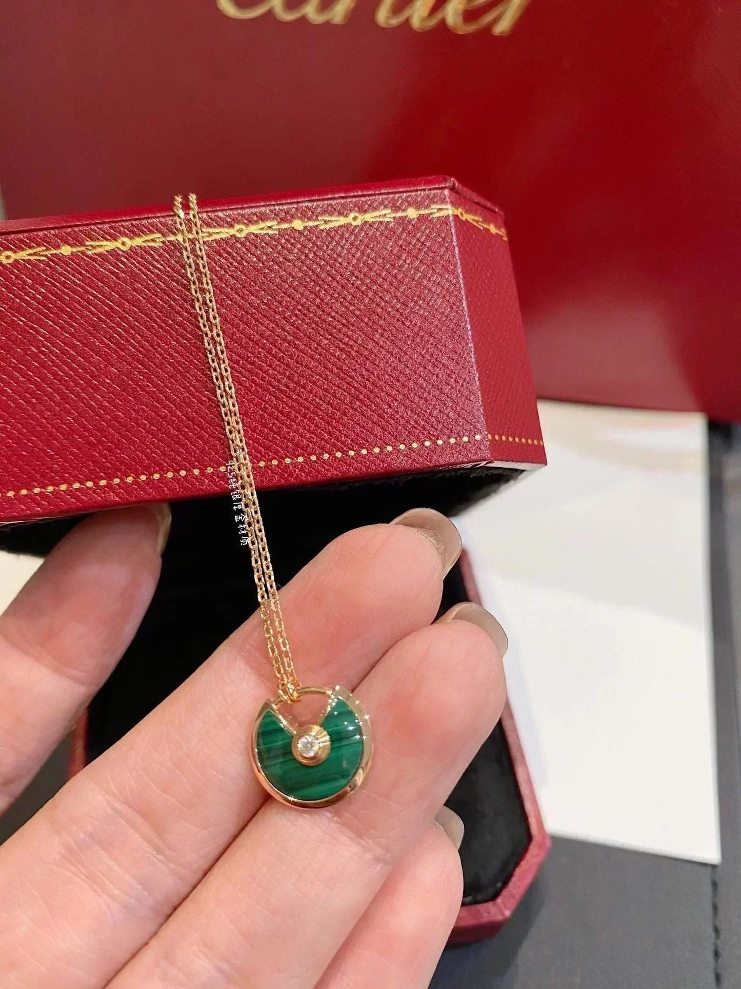 [Together Jewelry]AMULETTE ROSE GOLD MALACHITE NECKLACE