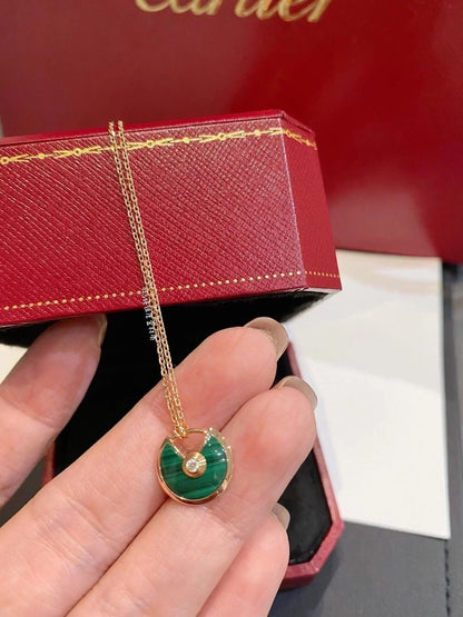 [Together Jewelry]AMULETTE ROSE GOLD MALACHITE NECKLACE