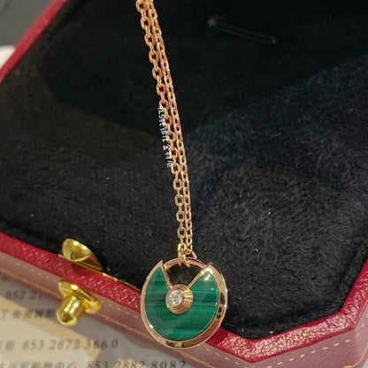 [Together Jewelry]AMULETTE ROSE GOLD MALACHITE NECKLACE