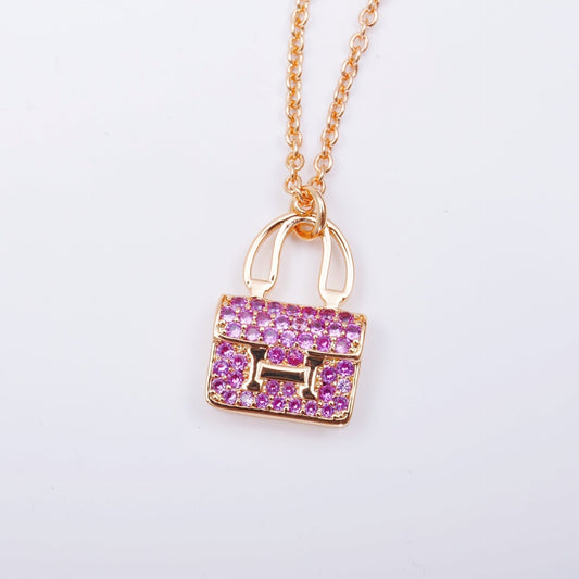 [Together Jewelry]CONSTANCE PEDANT PURPLE DIAMOND NECKLACE