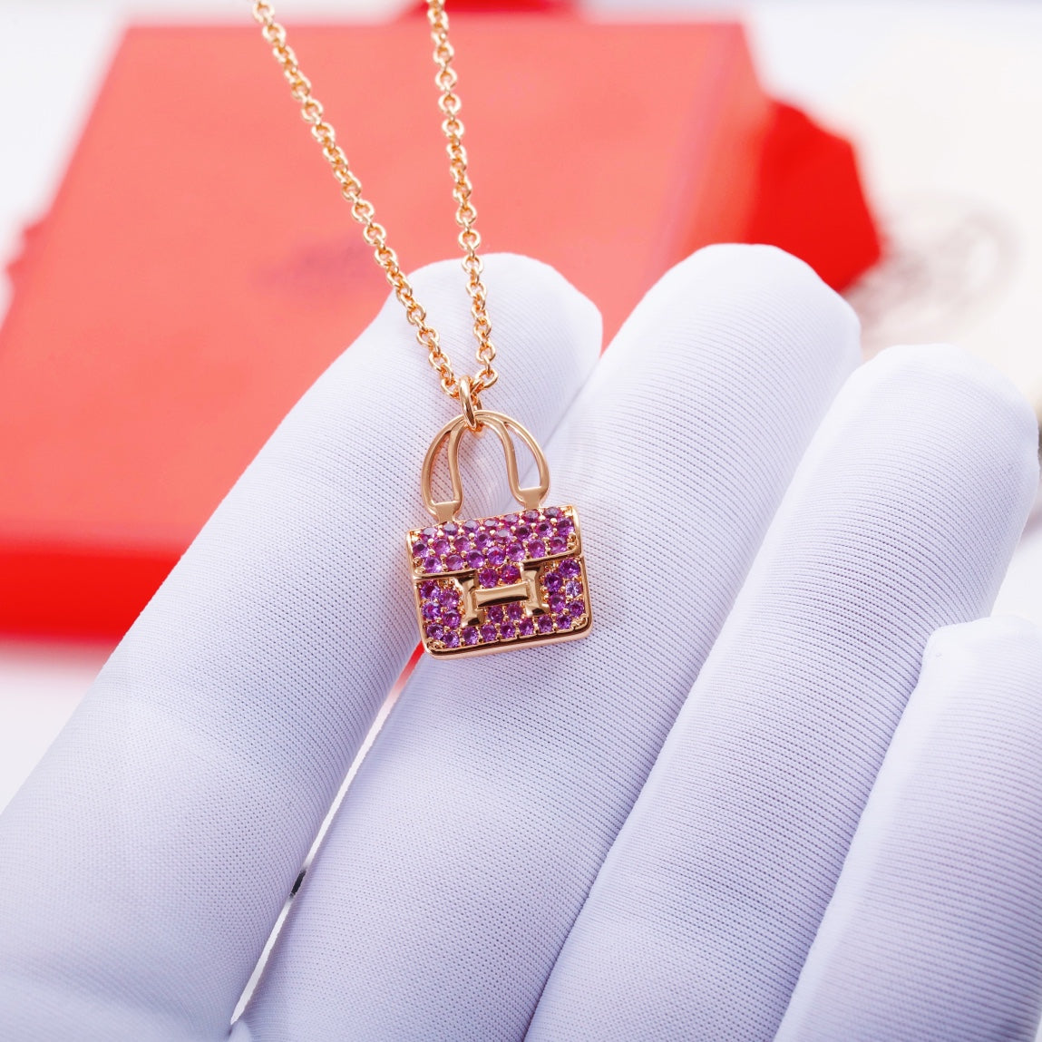 [Together Jewelry]CONSTANCE PEDANT PURPLE DIAMOND NECKLACE