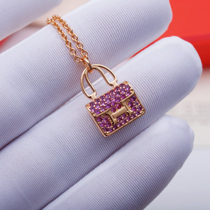 [Together Jewelry]CONSTANCE PEDANT PURPLE DIAMOND NECKLACE