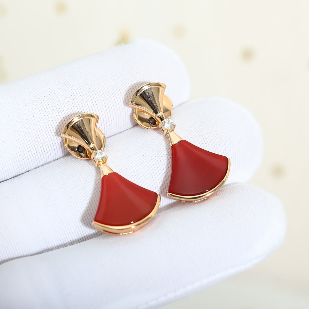 [Together Jewelry]DREAM Carnelian PINK GOLD EARRINGS