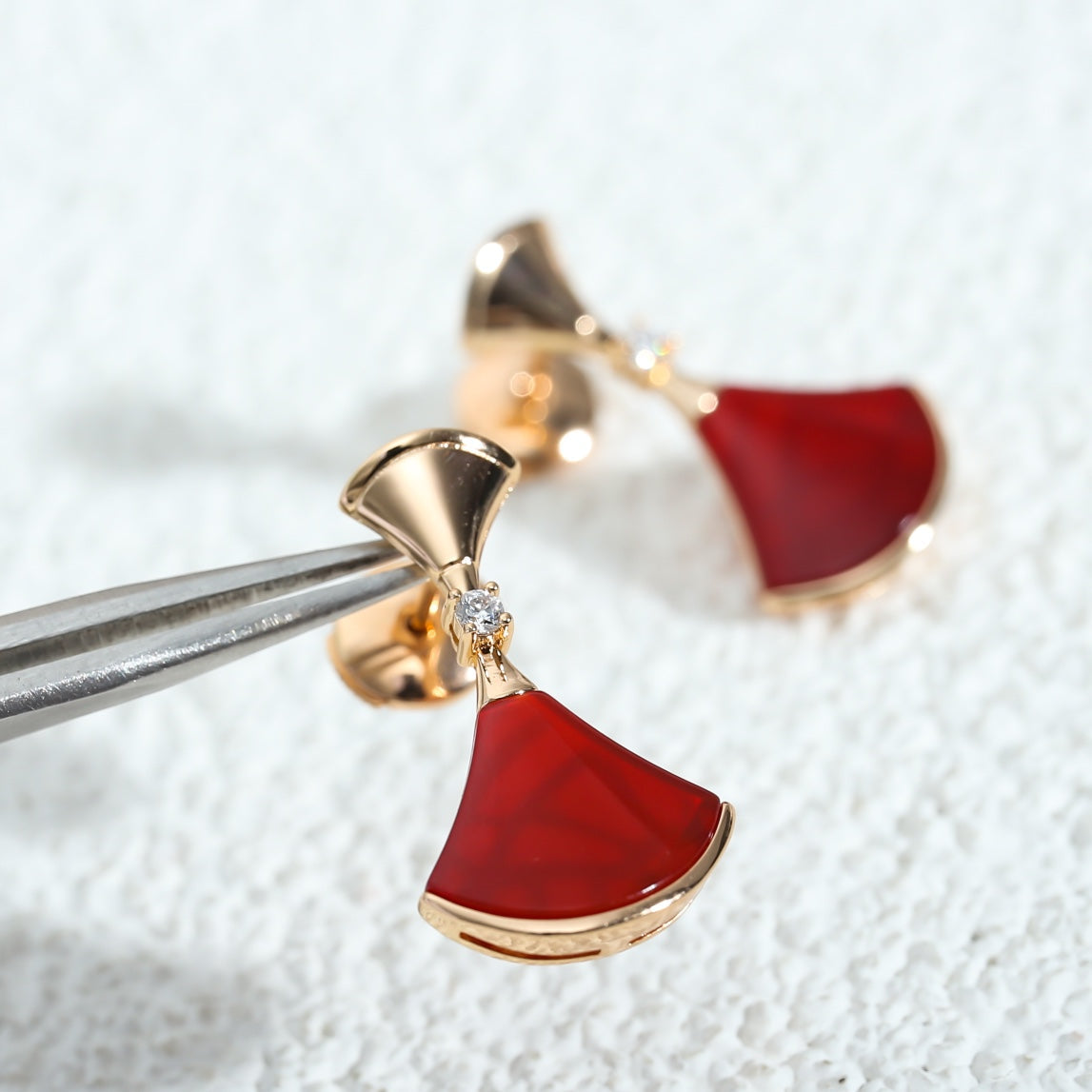 [Together Jewelry]DREAM Carnelian PINK GOLD EARRINGS