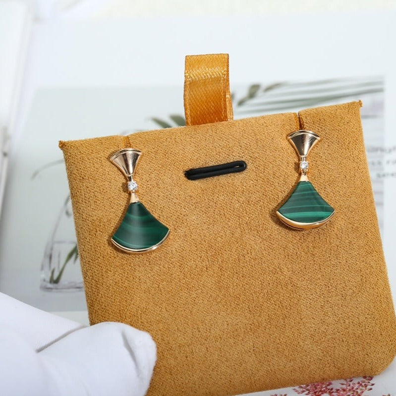 [Together Jewelry]DREAM MALACHITE PINK GOLD EARRINGS