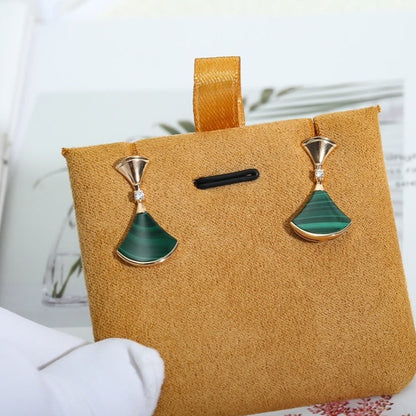[Together Jewelry]DREAM MALACHITE PINK GOLD EARRINGS