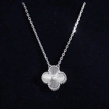 [Together]CLOVER  15MM DIAMOND LASER NECKLACE SILVER