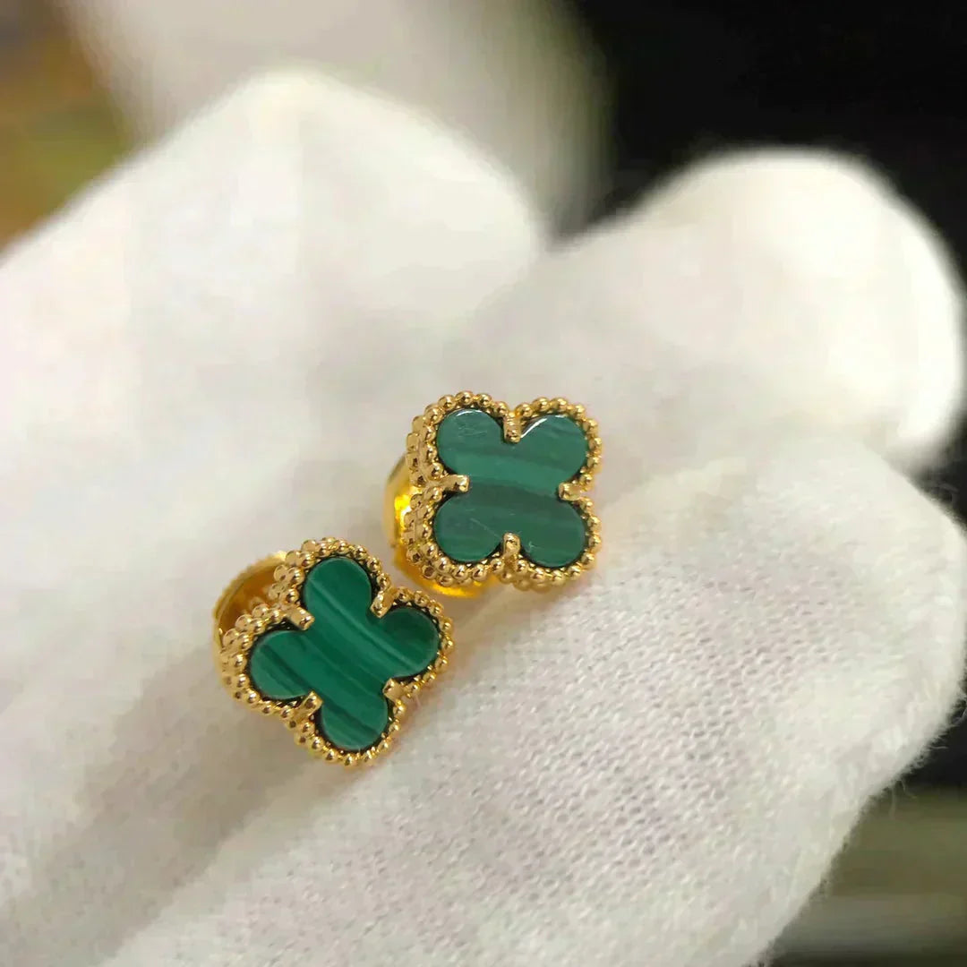 [Together]CLOVER MINI 9.5MM MALACHITE  EARRINGS
