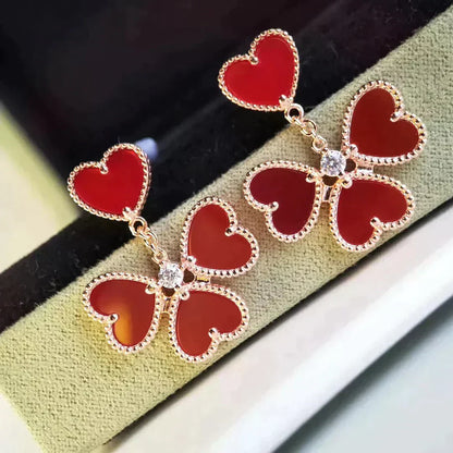 [Together]SWEET CLOVER CARNELIAN EARRINGS