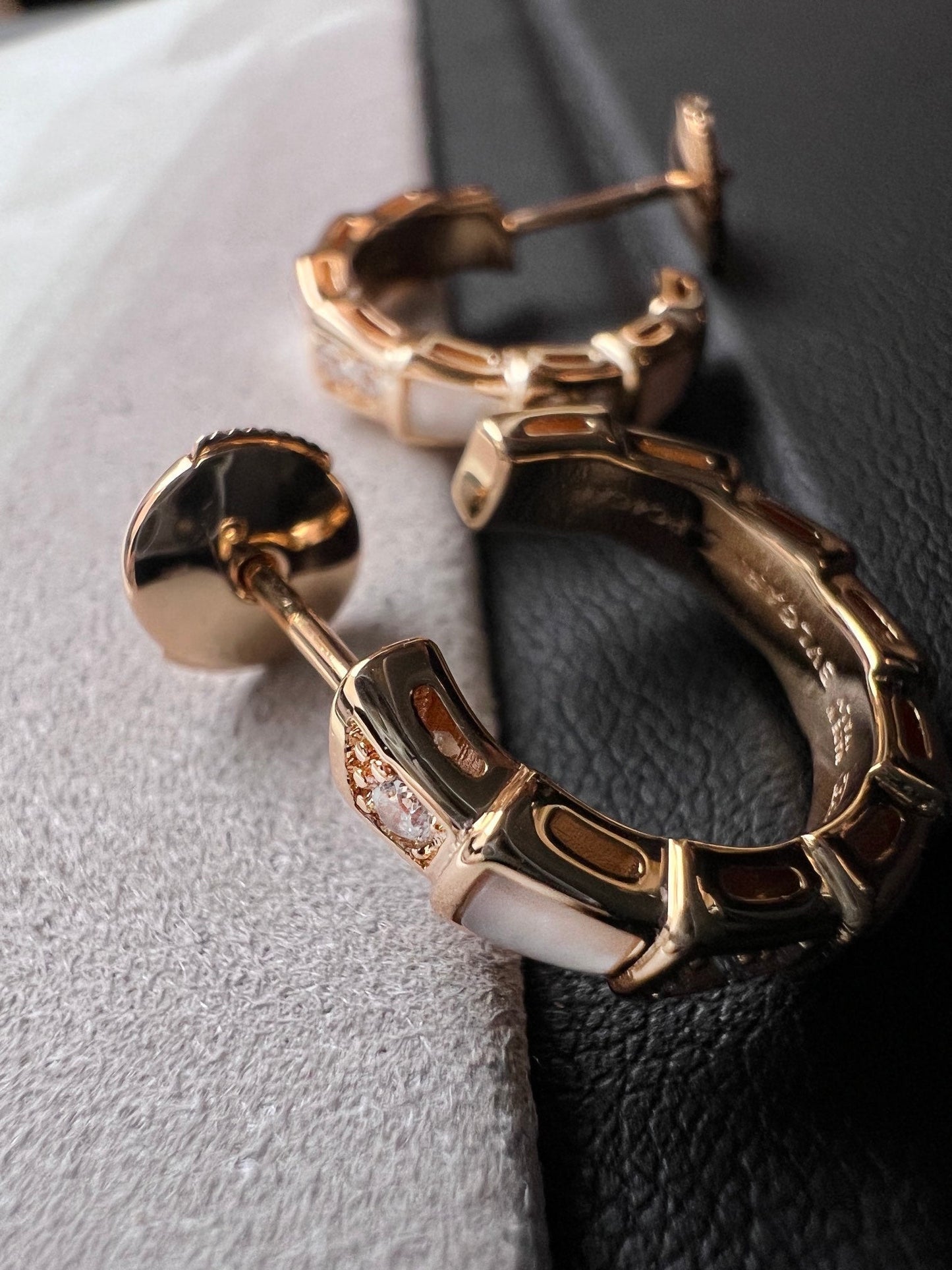[Together Jewelry]SERPENTI MOP PINK GOLD EARRINGS