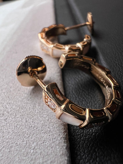 [Together Jewelry]SERPENTI MOP PINK GOLD EARRINGS