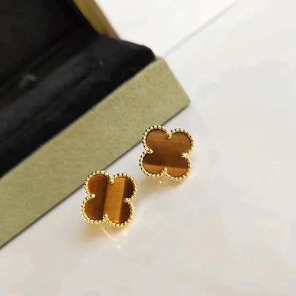 [Together]CLOVER MEDIUM 1 MOTIFS TIGER EYE EARRINGS