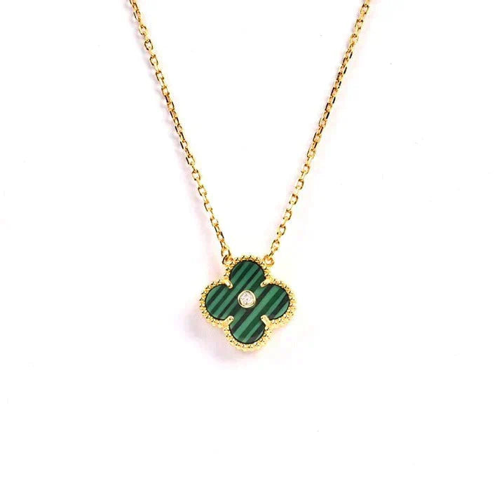 [Together]CLOVER 15MM DIAMOND TURQUOISE NECKLACE