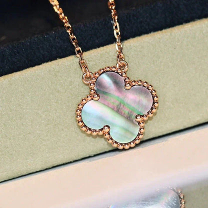 [Together]CLOVER 15MM  GRAY MOTHER OF PEARL NECKLACE