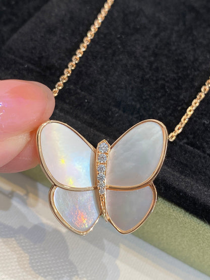 [Together]BUTTERFLY GOLD MOP DIAMOND NECKLACE