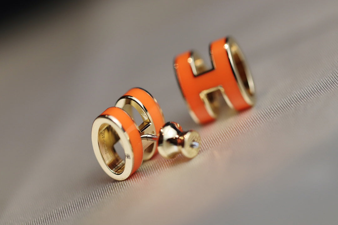[Together Jewelry]MINI POP H EARRINGS ORANGE