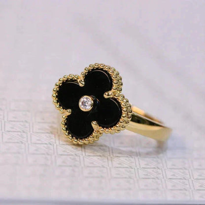 [Together]CLOVER ONYX RING GOLD DIAMOND