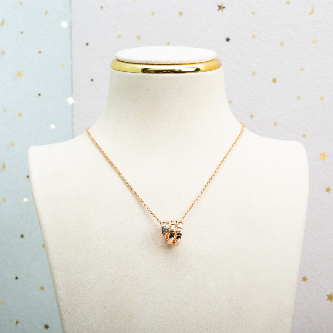 [Together Jewelry]SERPENTI PINK GOLD NECKLACE DIAMOND