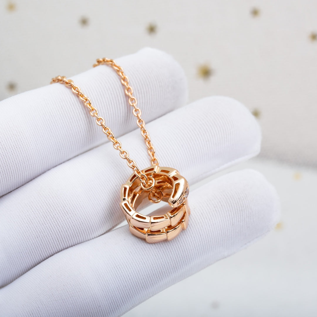 [Together Jewelry]SERPENTI PINK GOLD NECKLACE DIAMOND