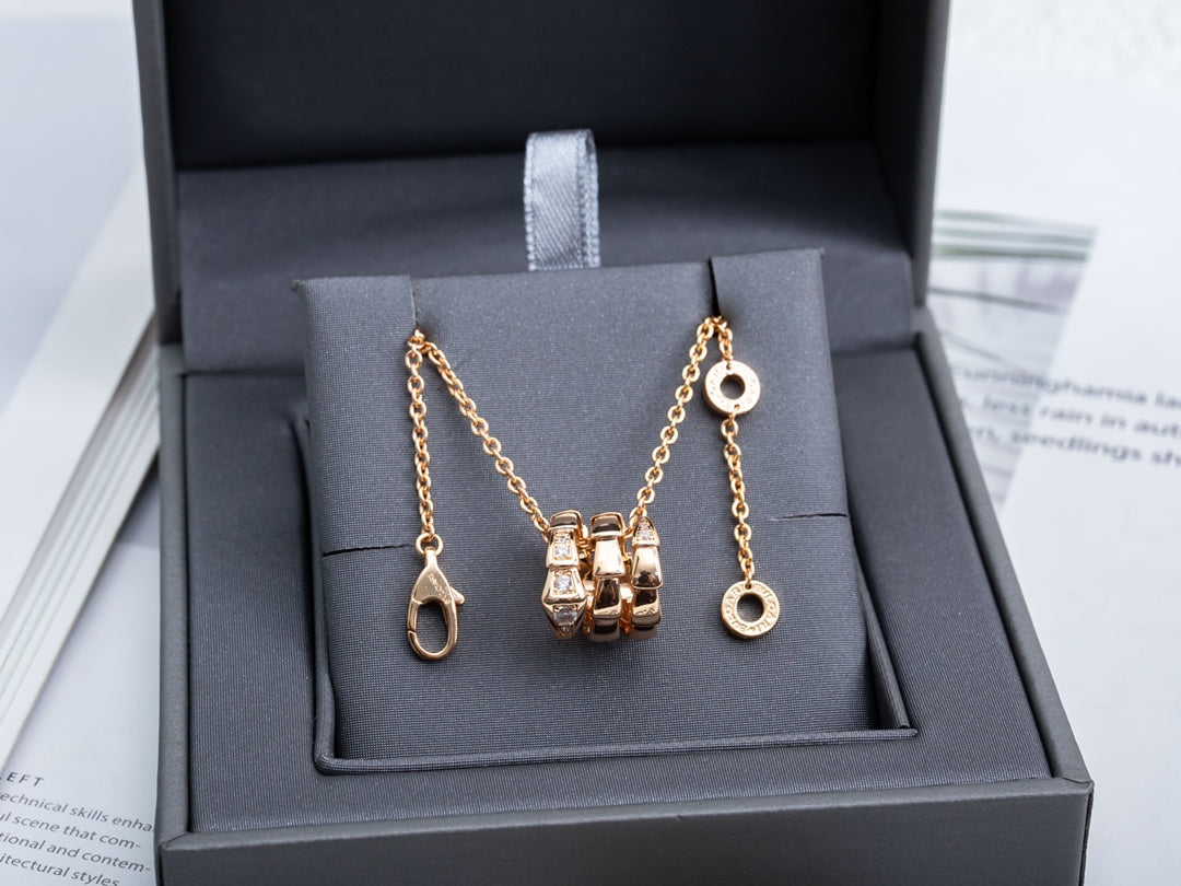 [Together Jewelry]SERPENTI PINK GOLD NECKLACE DIAMOND