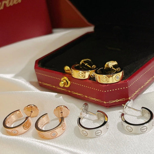 [Together Jewelry]LOVE EARRINGS 5.7MM 2 DIAMONDS