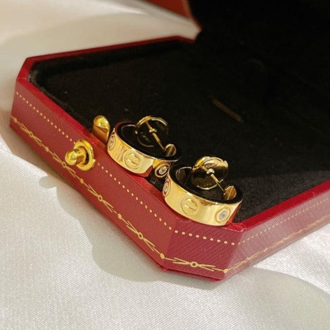 [Together Jewelry]LOVE EARRINGS 5.7MM 2 DIAMONDS