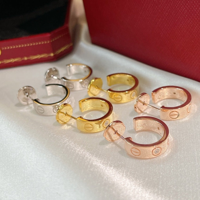 [Together Jewelry]LOVE EARRINGS 5.7MM 2 DIAMONDS