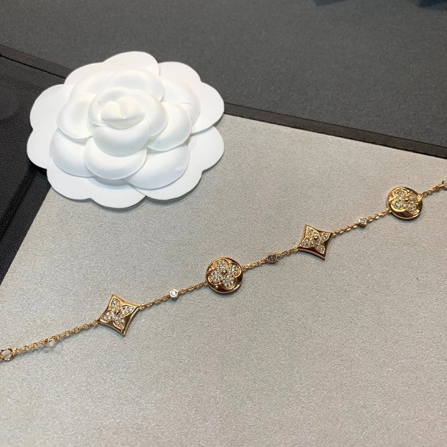 [Together Jewelry]STAR AND SUN 4 MOTIFS GOLD DIAMONDS BRACELET