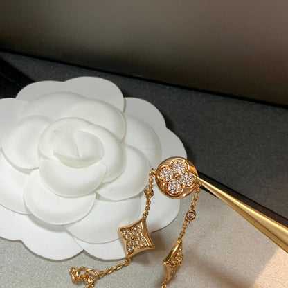 [Together Jewelry]STAR AND SUN 4 MOTIFS GOLD DIAMONDS BRACELET