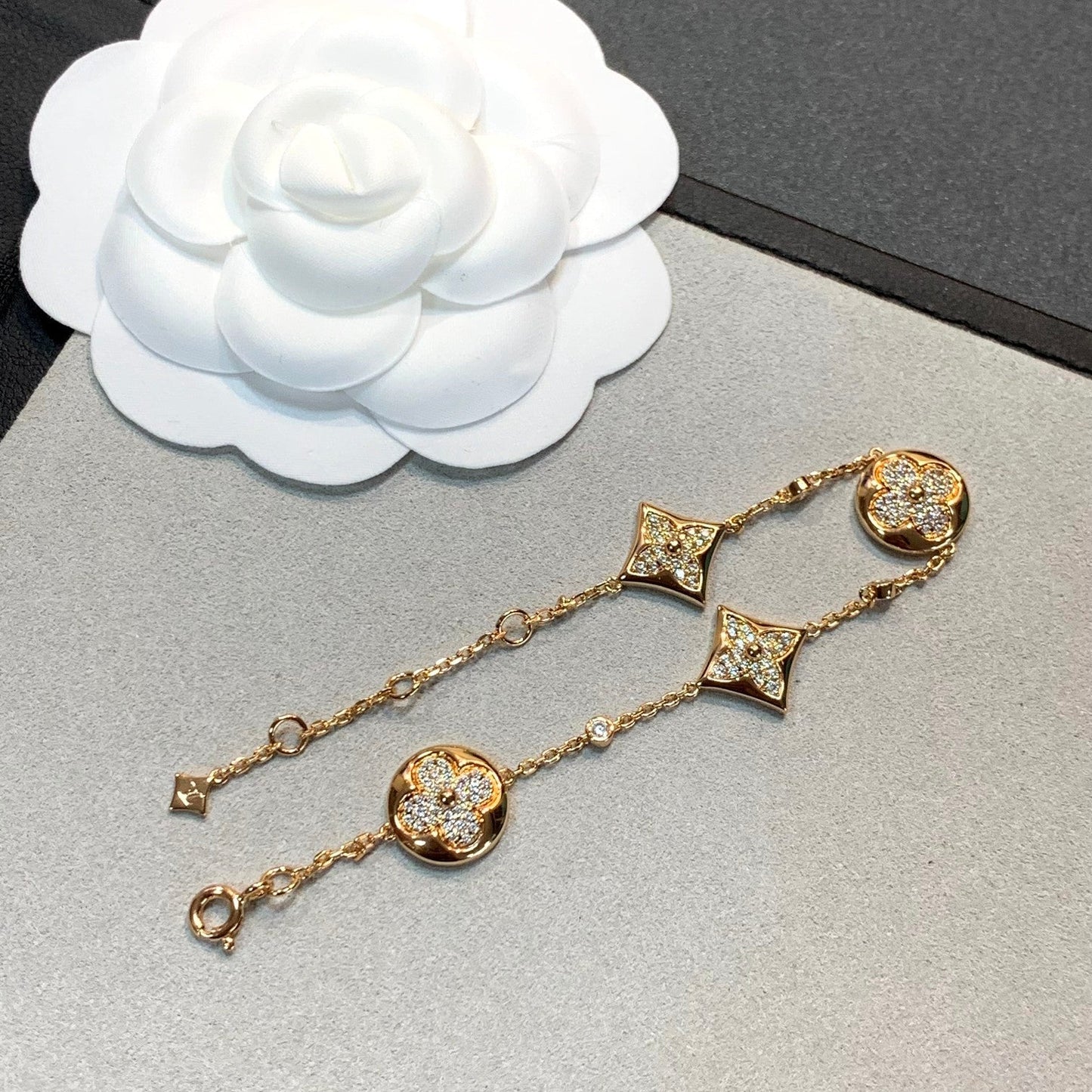 [Together Jewelry]STAR AND SUN 4 MOTIFS GOLD DIAMONDS BRACELET