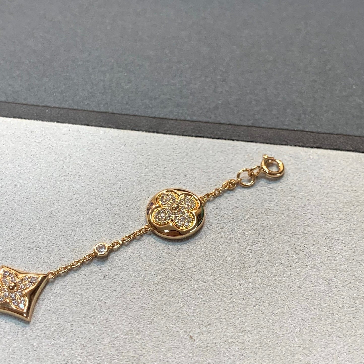 [Together Jewelry]STAR AND SUN 4 MOTIFS GOLD DIAMONDS BRACELET