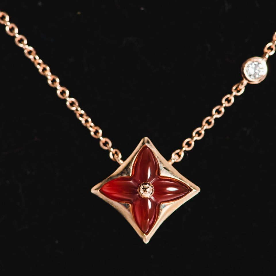 [Together Jewelry]STAR NECKLACE PINK GOLD 1 DIAMOND