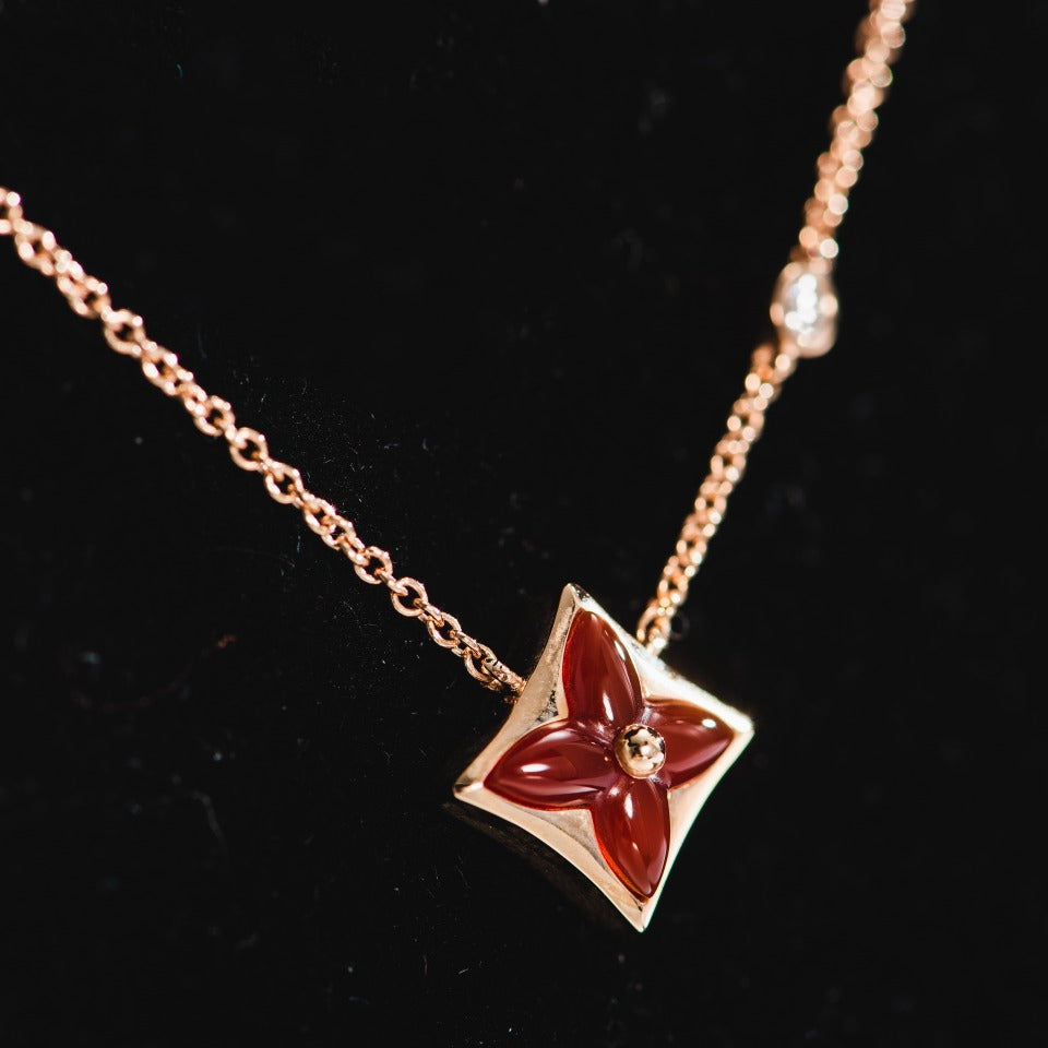 [Together Jewelry]STAR NECKLACE PINK GOLD 1 DIAMOND