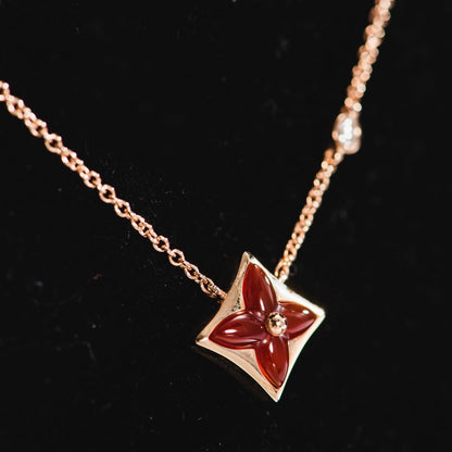 [Together Jewelry]STAR NECKLACE PINK GOLD 1 DIAMOND