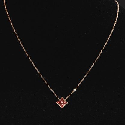 [Together Jewelry]STAR NECKLACE PINK GOLD 1 DIAMOND