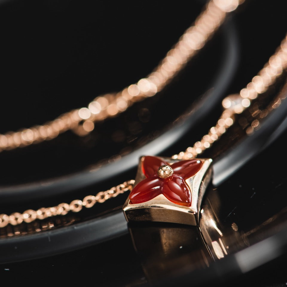 [Together Jewelry]STAR NECKLACE PINK GOLD 1 DIAMOND