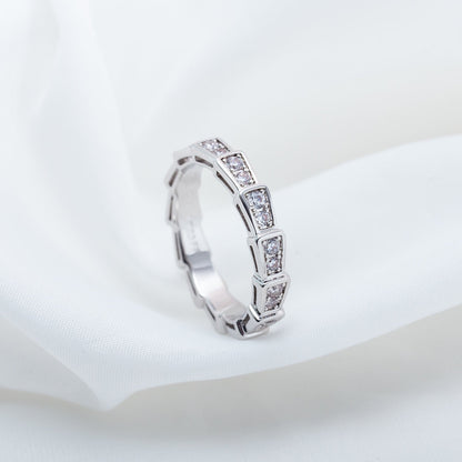 [Together Jewelry]SERPENTI RING SILVER DIAMOND PAVED 3MM