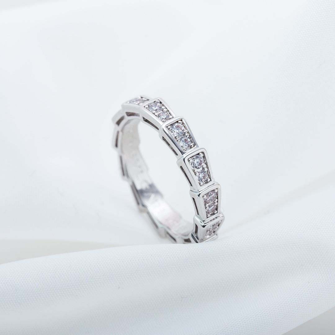 [Together Jewelry]SERPENTI RING SILVER DIAMOND PAVED 3MM