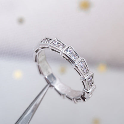 [Together Jewelry]SERPENTI RING SILVER DIAMOND PAVED 3MM