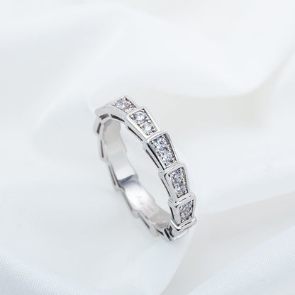 [Together Jewelry]SERPENTI RING SILVER DIAMOND PAVED 3MM