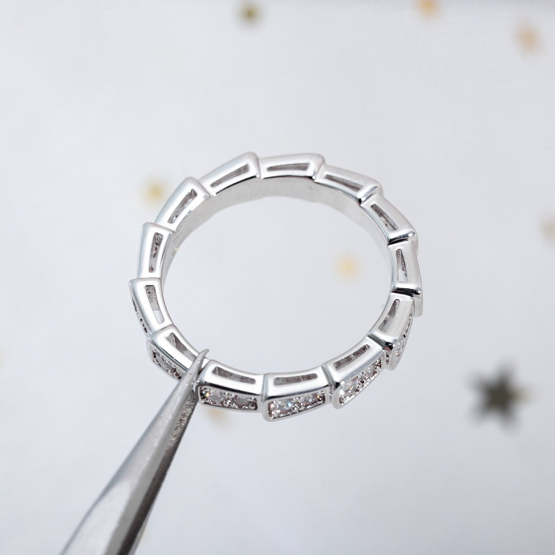 [Together Jewelry]SERPENTI RING SILVER DIAMOND PAVED 3MM