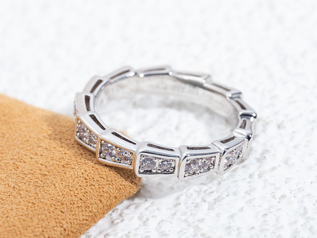 [Together Jewelry]SERPENTI RING SILVER DIAMOND PAVED 3MM
