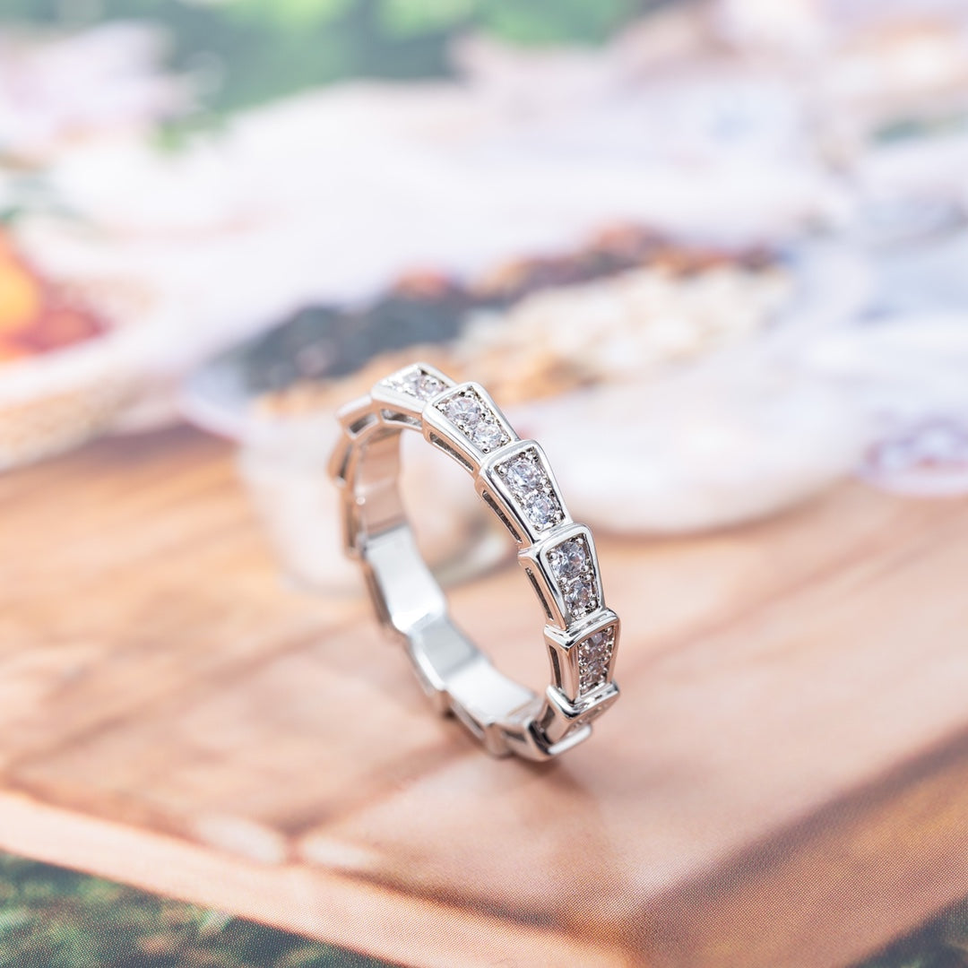 [Together Jewelry]SERPENTI RING SILVER DIAMOND PAVED 3MM