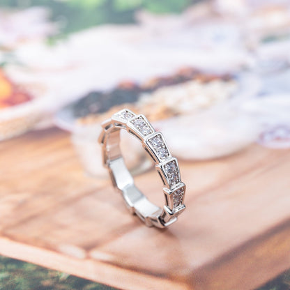 [Together Jewelry]SERPENTI RING SILVER DIAMOND PAVED 3MM