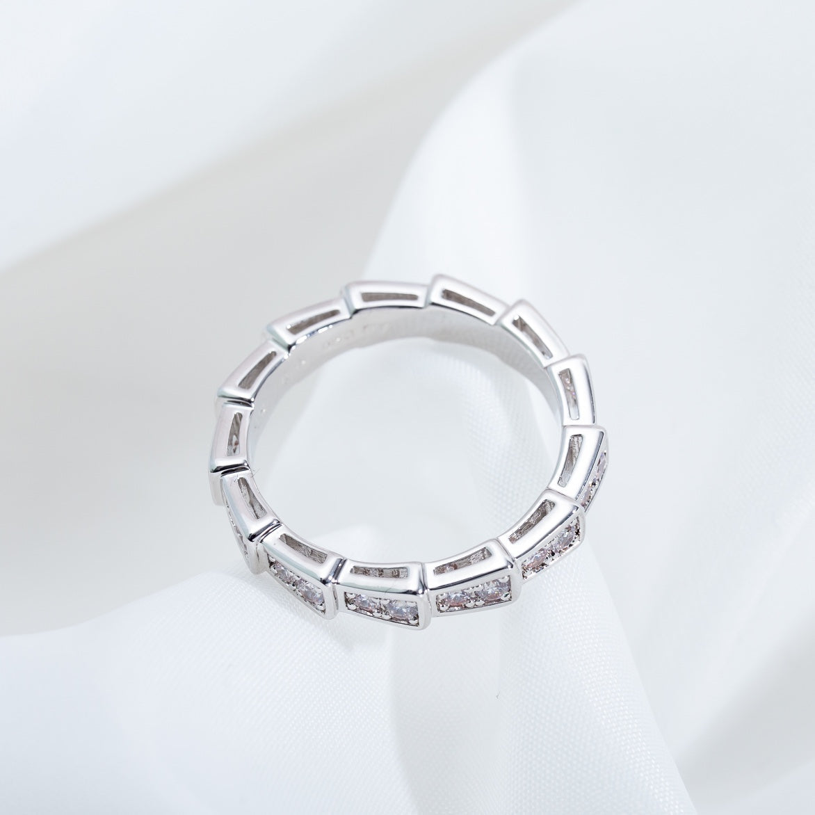 [Together Jewelry]SERPENTI RING SILVER DIAMOND PAVED 3MM