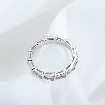 [Together Jewelry]SERPENTI RING SILVER DIAMOND PAVED 3MM