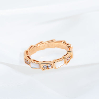 [Together Jewelry]SERPENTI RING PINK GOLD DIAMOND MOP 3MM