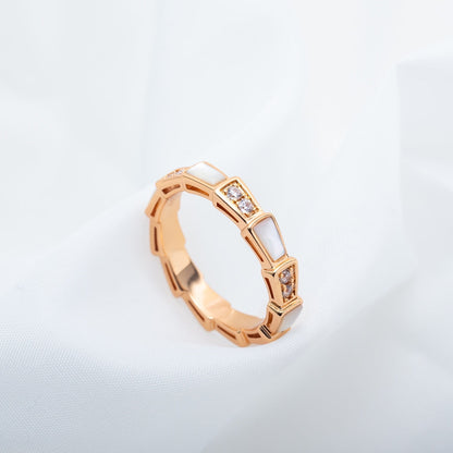 [Together Jewelry]SERPENTI RING PINK GOLD DIAMOND MOP 3MM
