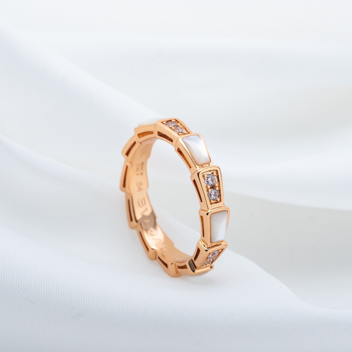 [Together Jewelry]SERPENTI RING PINK GOLD DIAMOND MOP 3MM