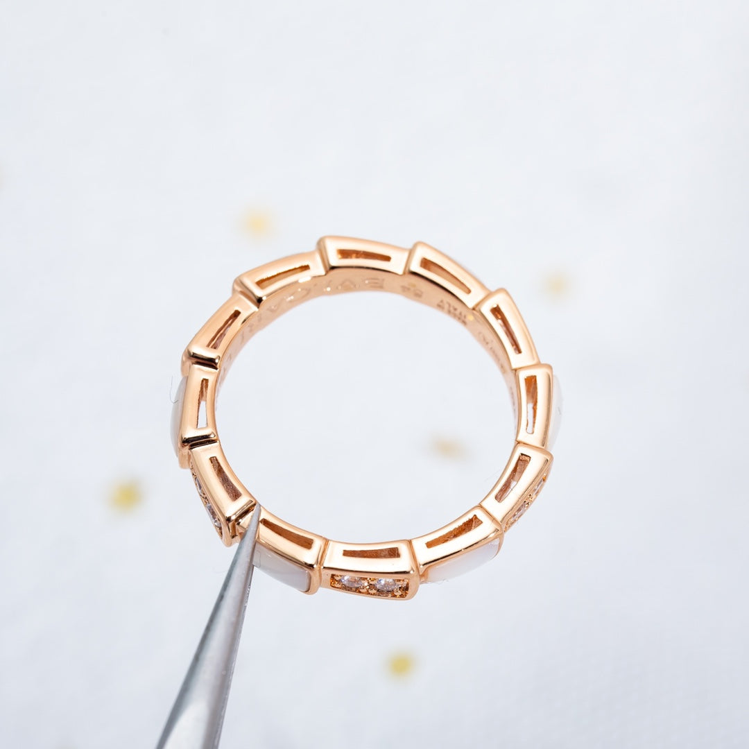 [Together Jewelry]SERPENTI RING PINK GOLD DIAMOND MOP 3MM